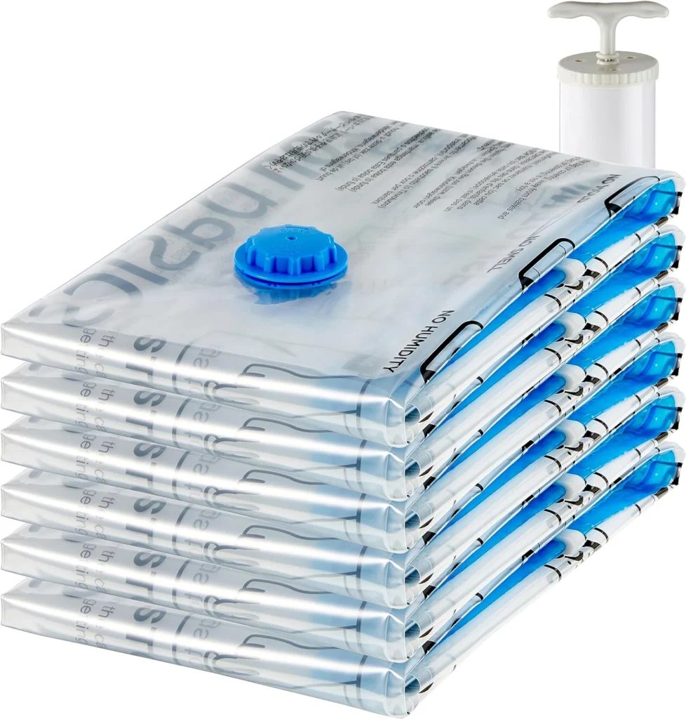 Heavy duty vacuum storage bag refill multi-pack for clothes and bedding