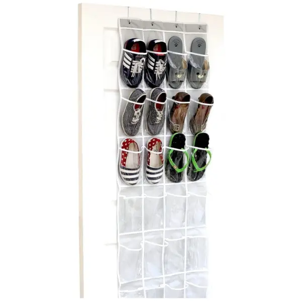 Hanging shoe organizer for retail programs