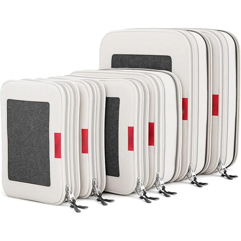 Packing cube set for travel luggage