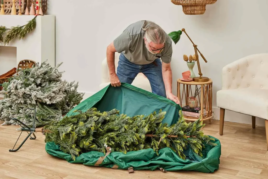 messy vs organized artificial christmas tree storage