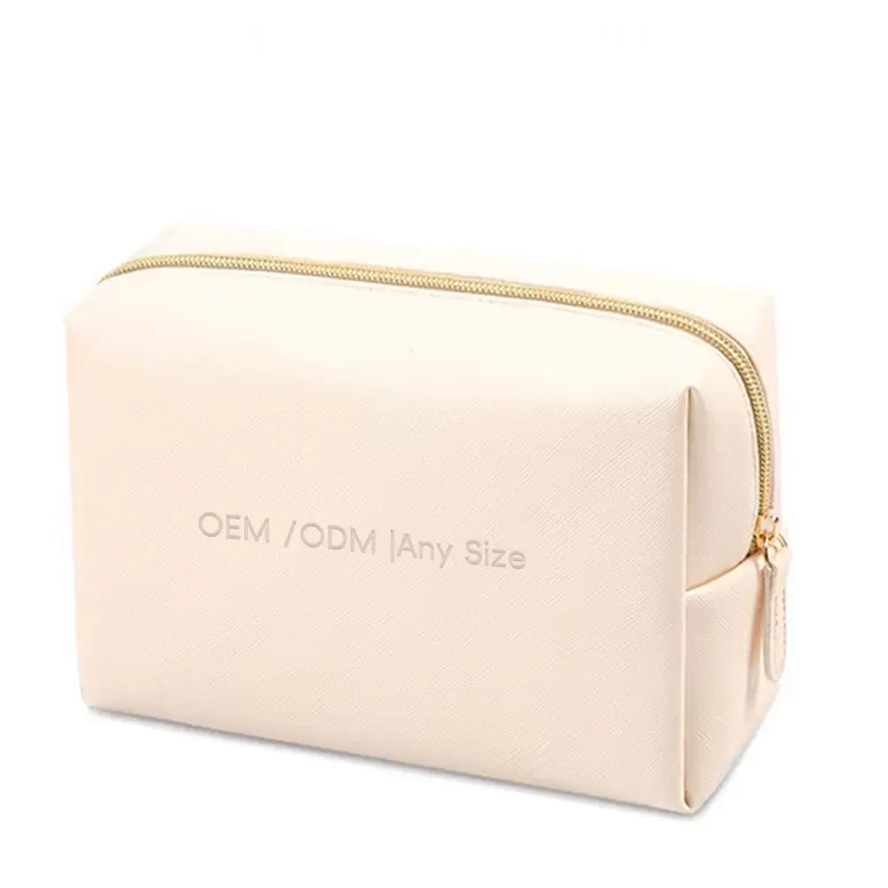 PU Leather Zipper Makeup Pouch for Travel