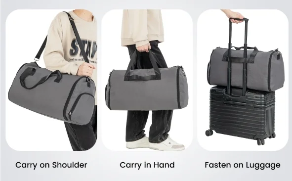 comparison of duffel garment bag vs traditional suitcase