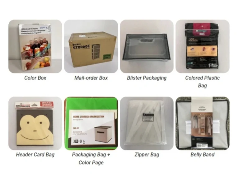 Examples of storage product packaging formats