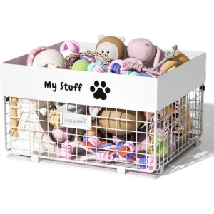 Wholesale Metal Dog Toy Storage Basket with Label