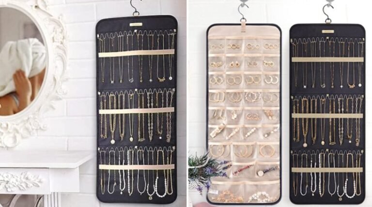 hanging zippered jewelry organizer