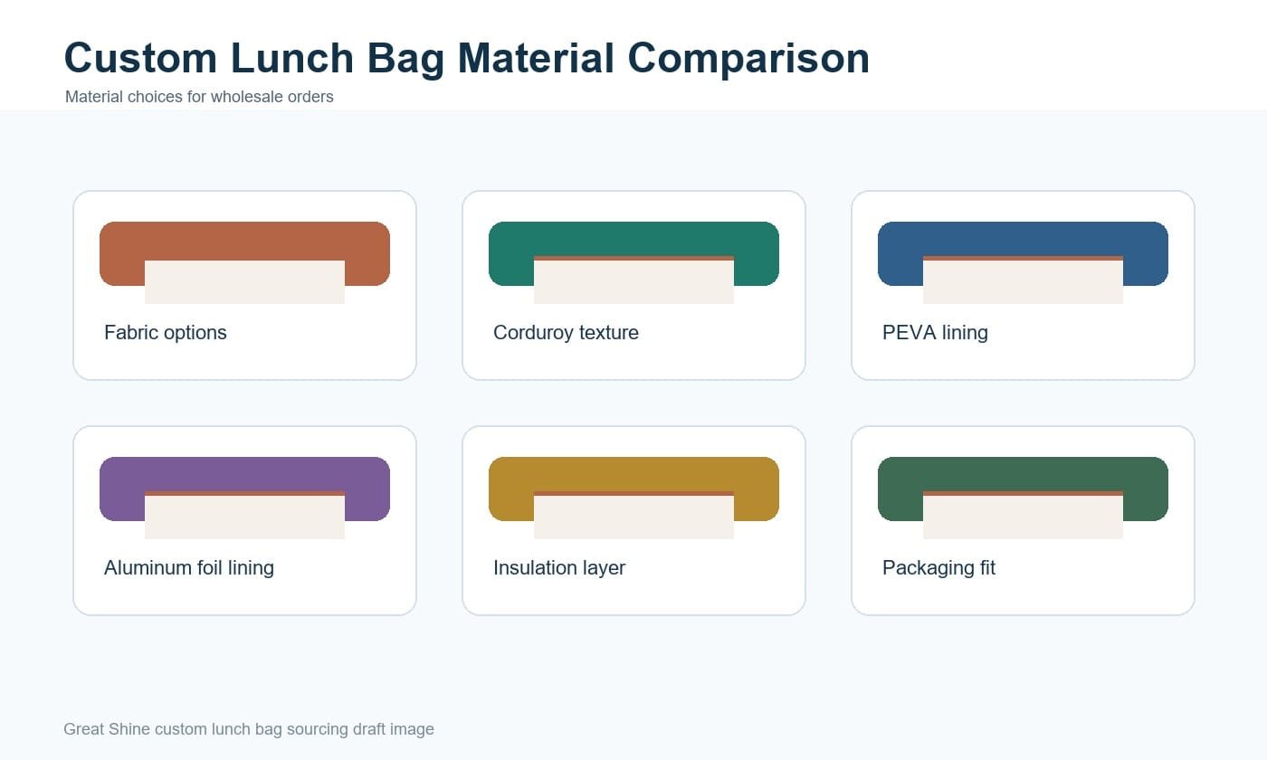 Custom lunch bag material comparison