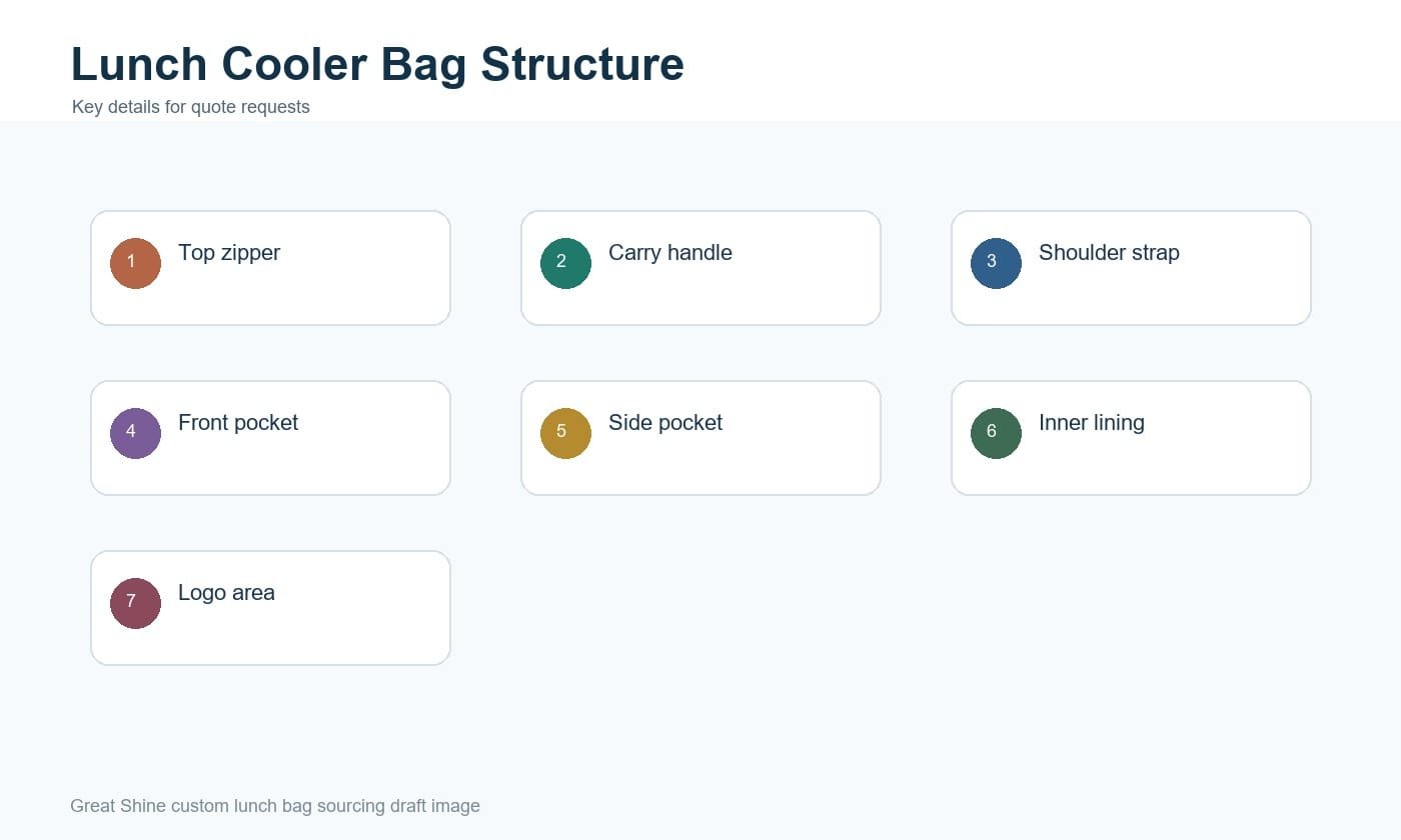 Custom lunch cooler bag structure diagram