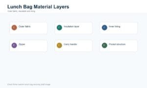 Insulated lunch bag material and lining layers