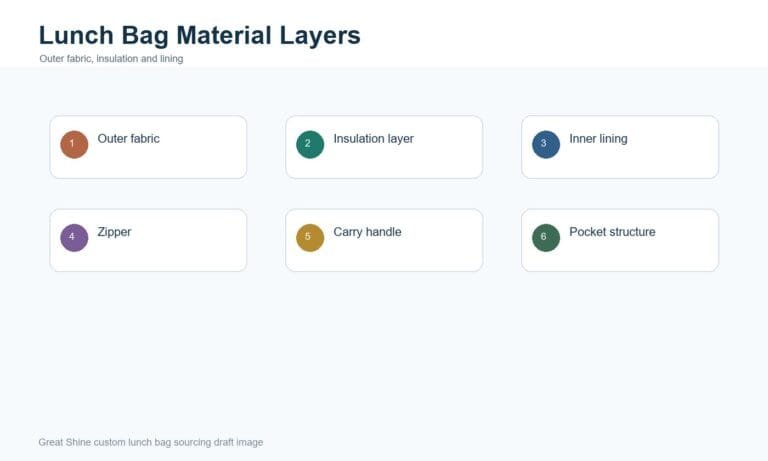 Insulated lunch bag material and lining layers