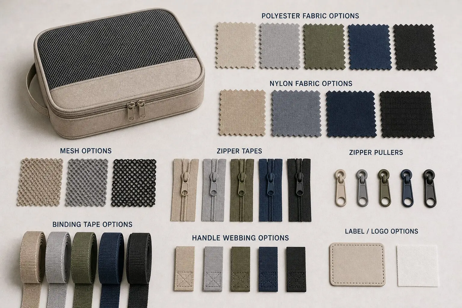 Packing cube material mesh zipper and structure comparison