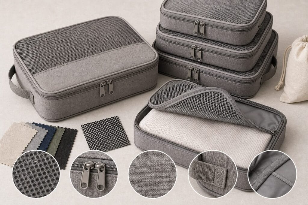 Packing cube material and structure details for OEM and ODM sourcing.