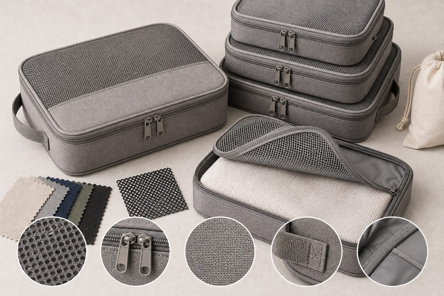 Packing cube material and structure details for OEM and ODM sourcing.