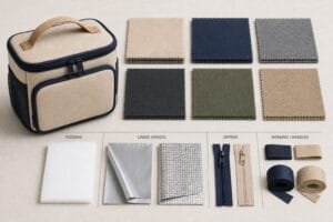 Wholesale lunch bag material and lining options for buyer comparison.