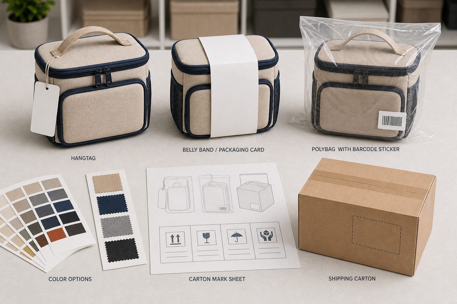 Private label packaging options for wholesale lunch bags.