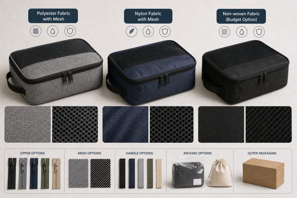 Material comparison for wholesale packing cubes.