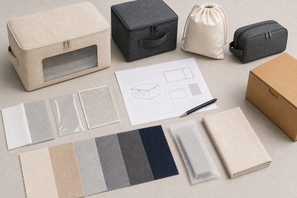 Wholesale storage bag material options for OEM buyers.