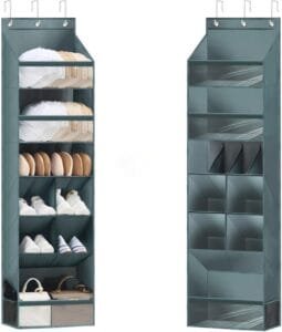Over the door hanging shoe organizer with pockets