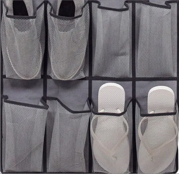 Mesh fabric material for breathable shoe organizers