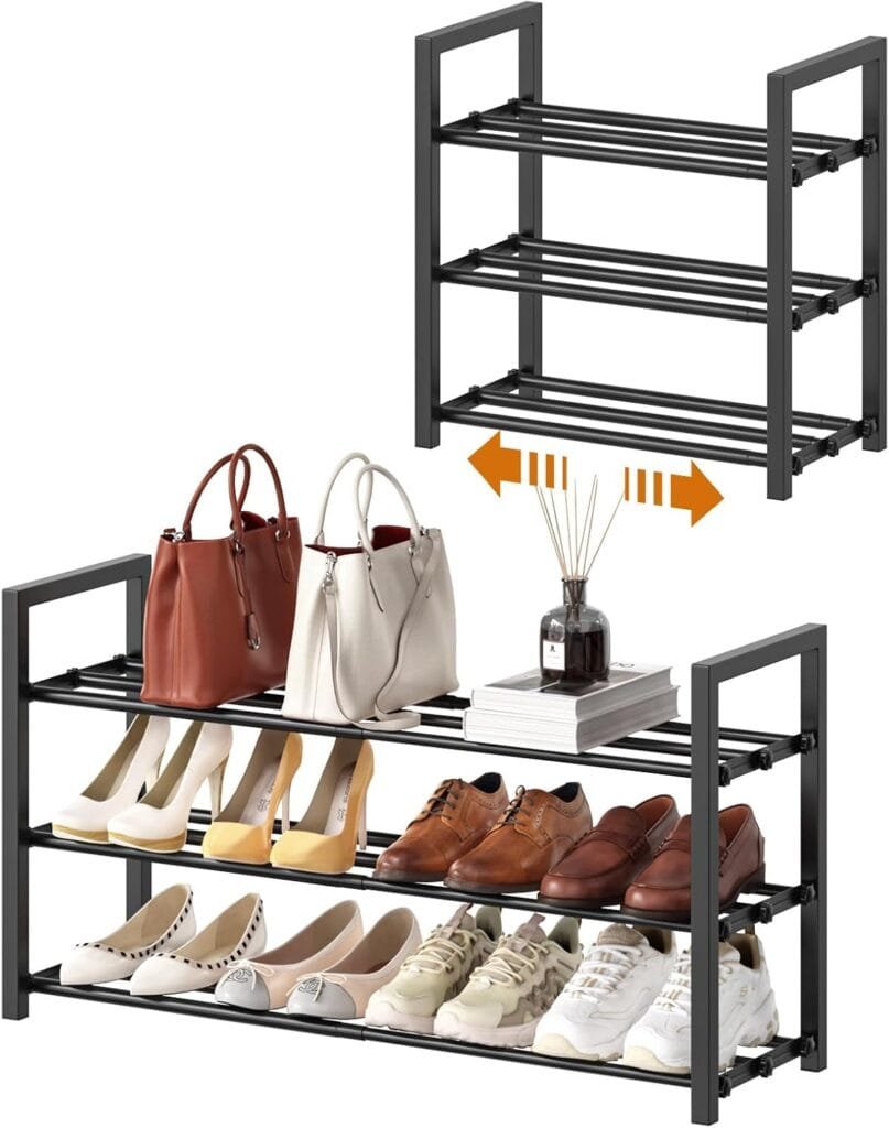 Foldable shoe rack for closet shoe storage