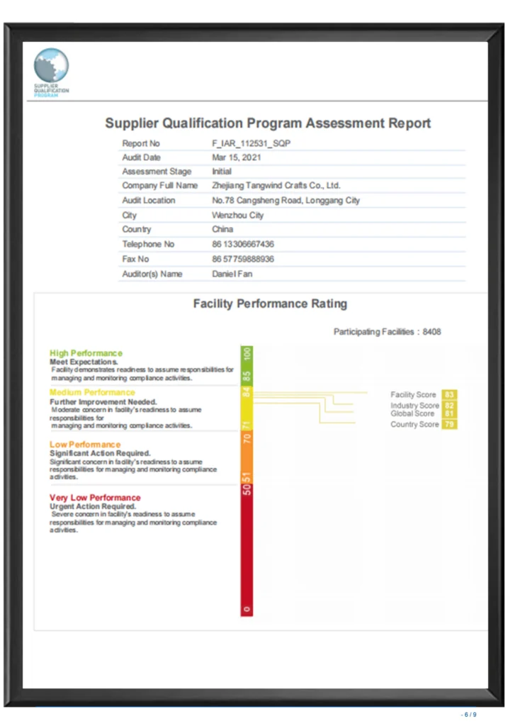 Great Shine supplier qualification program assessment report