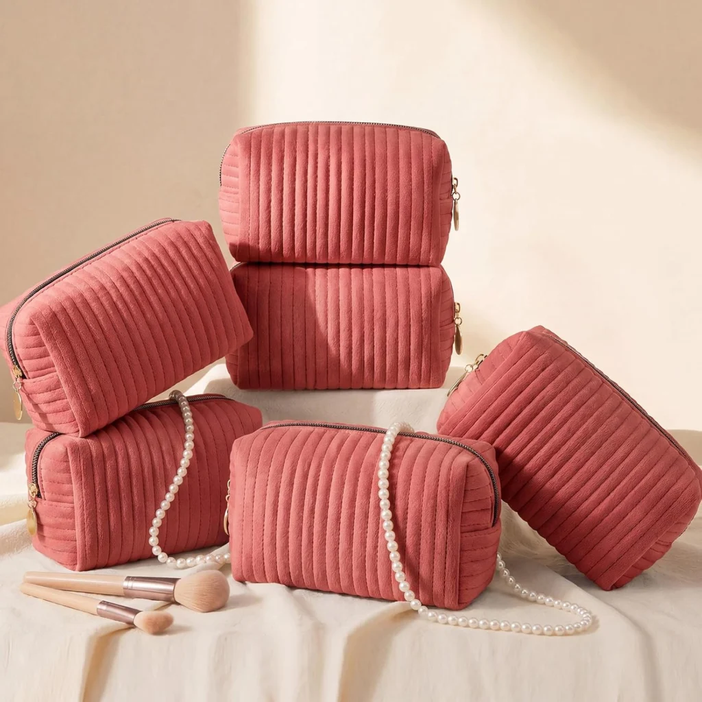Velvet material sample for premium cosmetic pouches