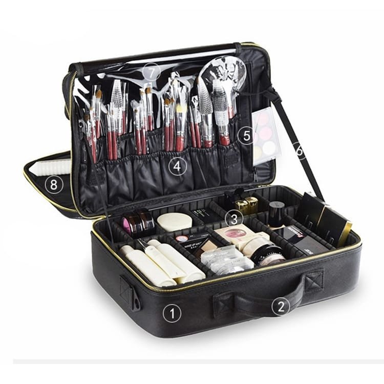 Cosmetic bag inner compartment structure detail