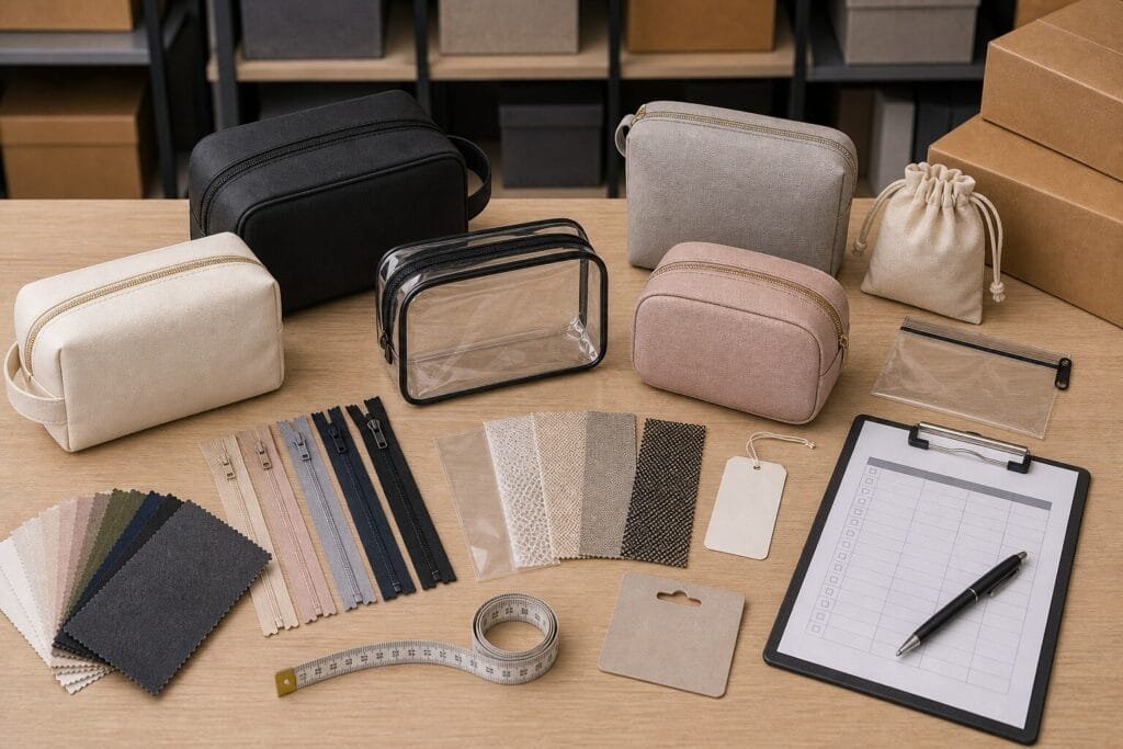 Custom makeup and toiletry bags manufacturer evaluation checklist.