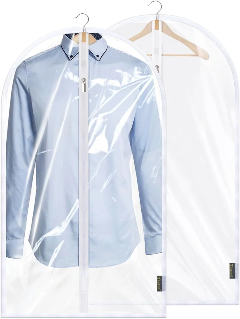 clear garment bag for retail storage