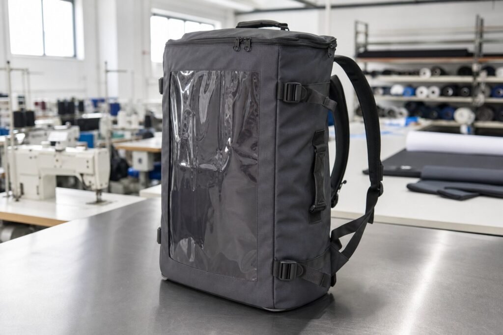 80L moving bag with clear TPU window and backpack straps