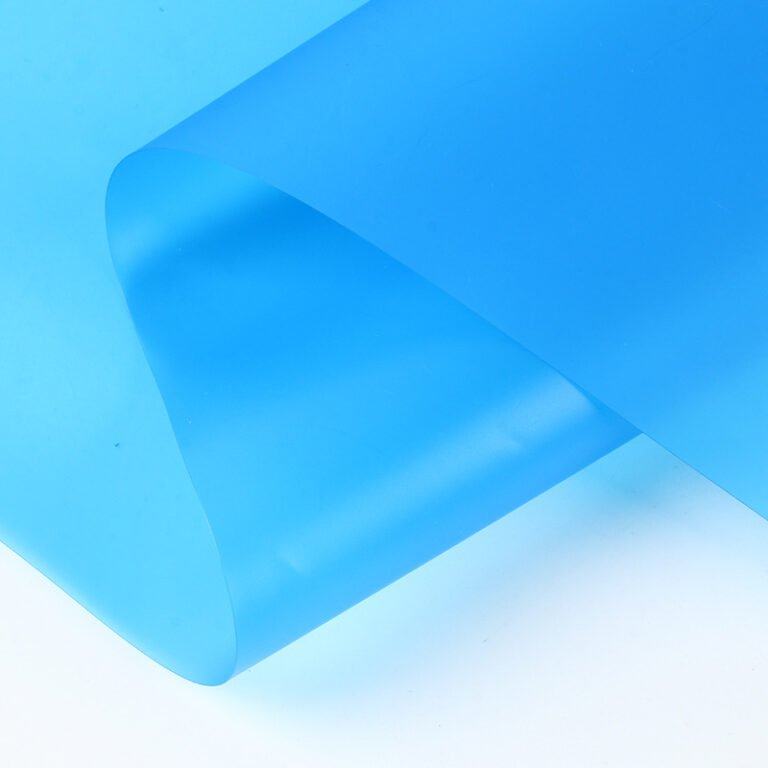 Blue PEVA sheet material