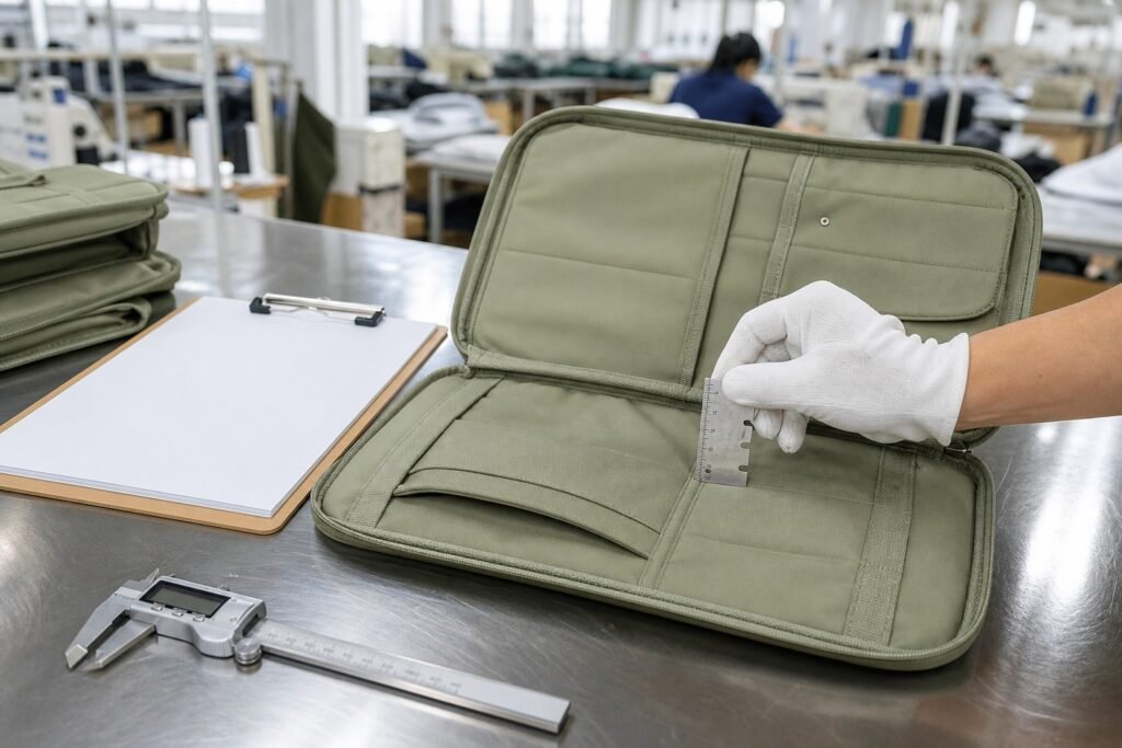 Moving bag quality control inspection