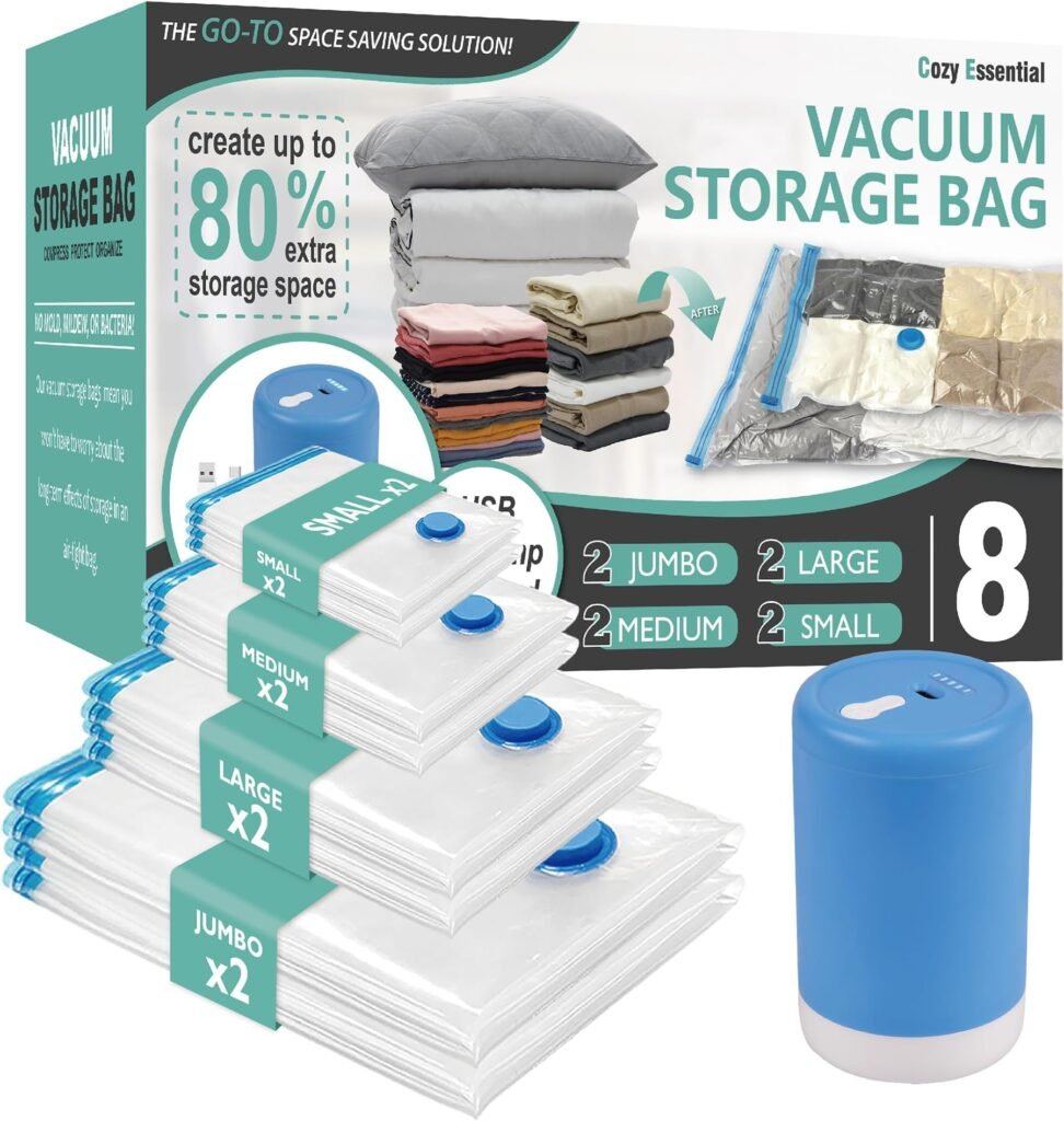 Jumbo vacuum bag set with electric pump for European retailer