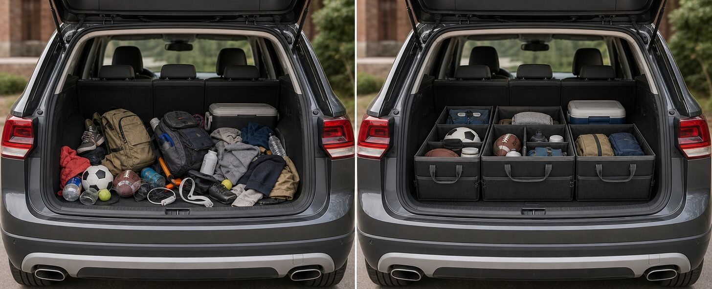 Before and after trunk organization comparison