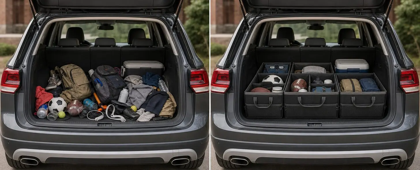Before and after trunk organization comparison