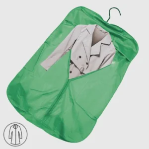 Reference image of an open garment cover with a suit on a hanger